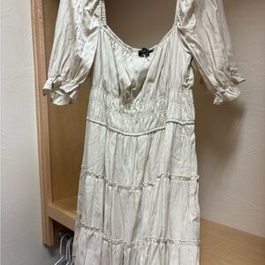 Matix Clothing Company Cream Tiered Midi Dress